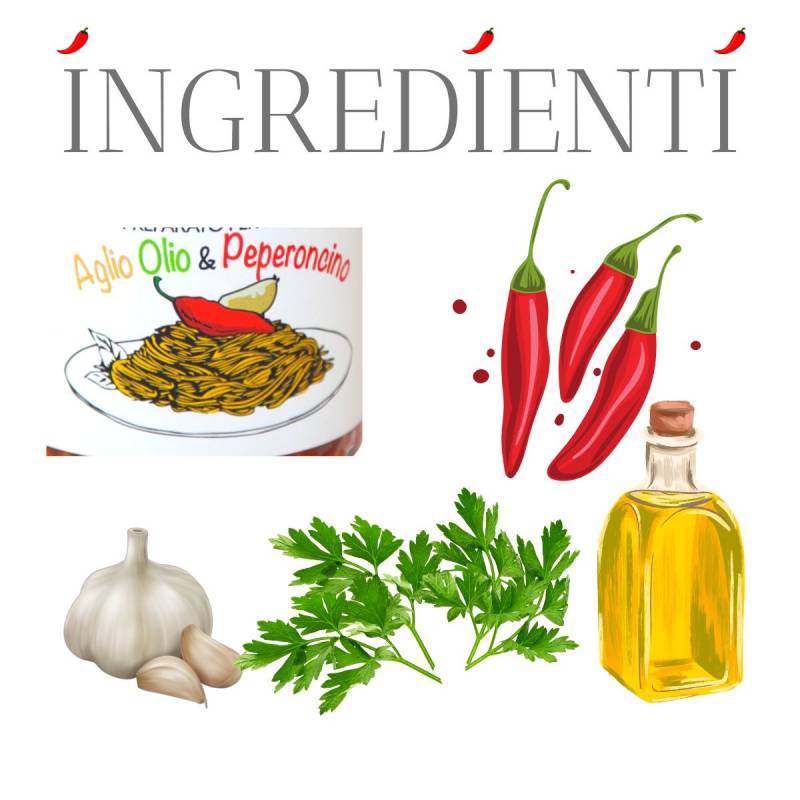Organic Sauce for Pasta with Garlic, Oil and Chilli