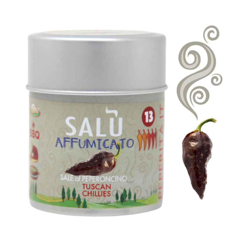 Salù - Fine Salt with Naga Chocolate Organic Smoked Chilli Pepper