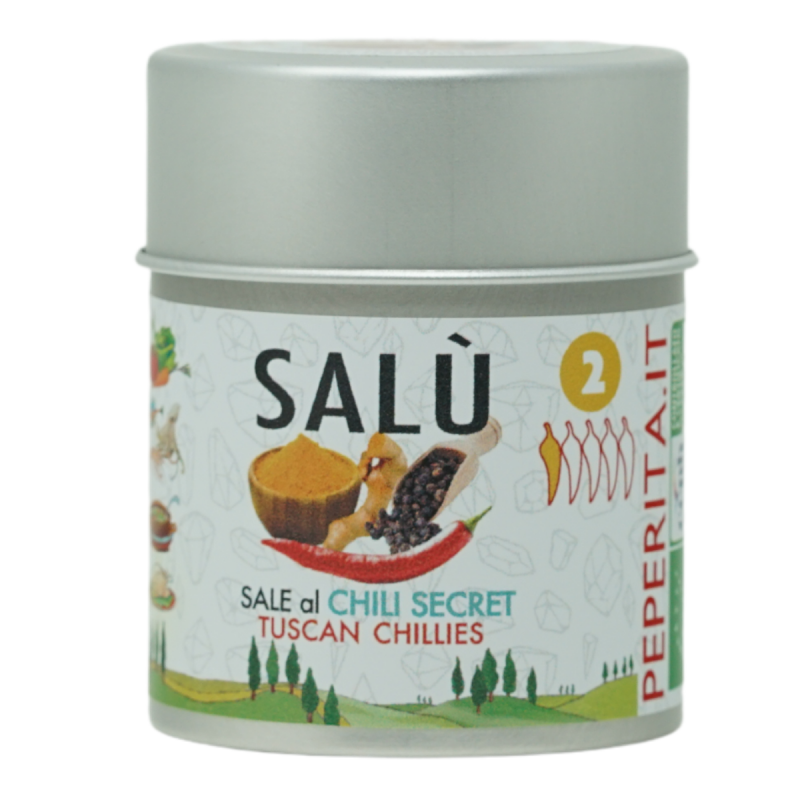Salù - Fine Salt with Organic Mild Chilli, Fresh Turmeric and Pepper