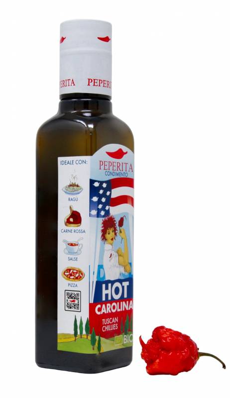 EVO Oil Dressing aromatized at 10% with Carolina Reaper hot pepper