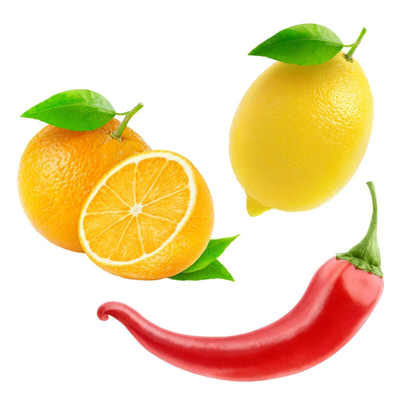Condimento arancia, limone e peperoncino