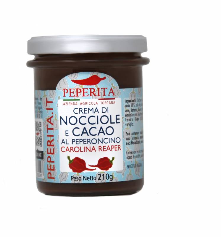 Crema spalmabile Superpiccante con Nocciole del Piemonte IGP e Cacao al Peperoncino Carolina Reaper Bio - edizione limitata