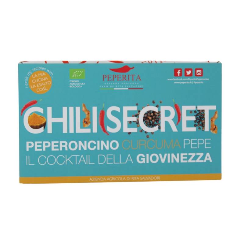 'Chili Secret' Kit mit 3 Bio-Kurkuma-, Pfeffer- und Chiliprodukten