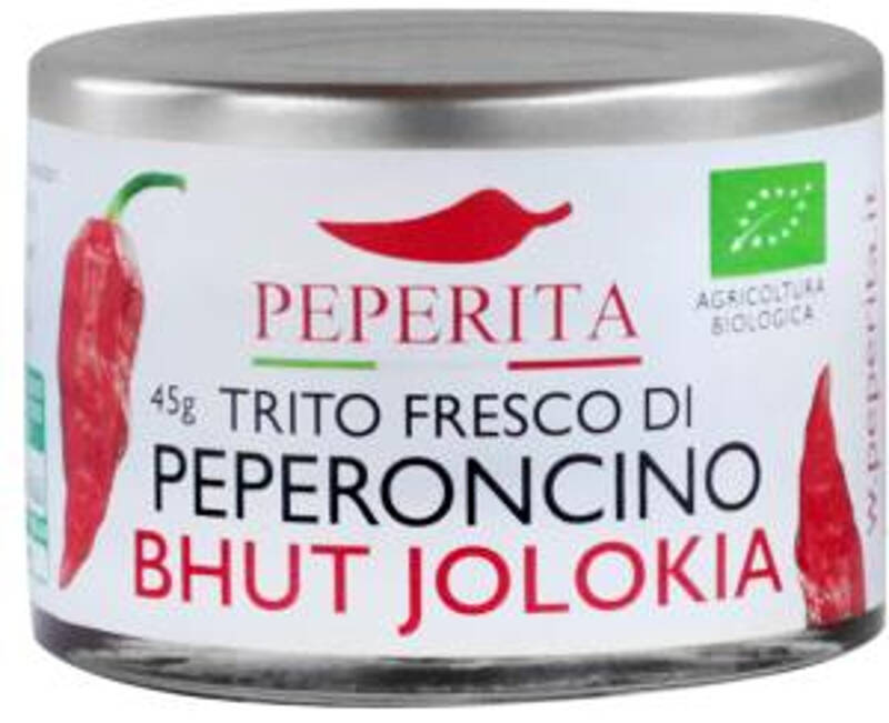 Fresh chopped Bhut Jolokia, Sea Salt and Organic Apple Vinegar