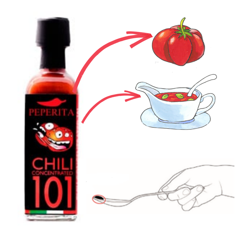 Fresh Chili Pepper Sauce Concentrated 101 with crushed Capsicum Chinense, Sea Salt and organic Apple Vinegar
