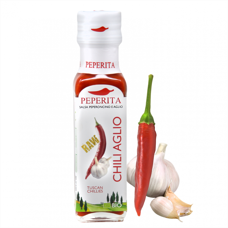 Fresh Chili Pepper Garlic Sauce - Chopped Chilli Capsicum Chinense, Sea Salt, Apple Vinegar and Organic Garlic
