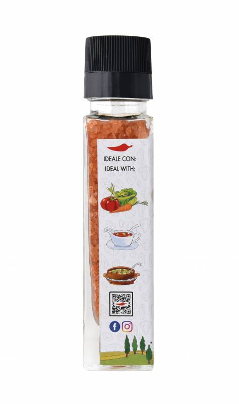 Bio Chili-Salz mit Knoblauch mit Mühle