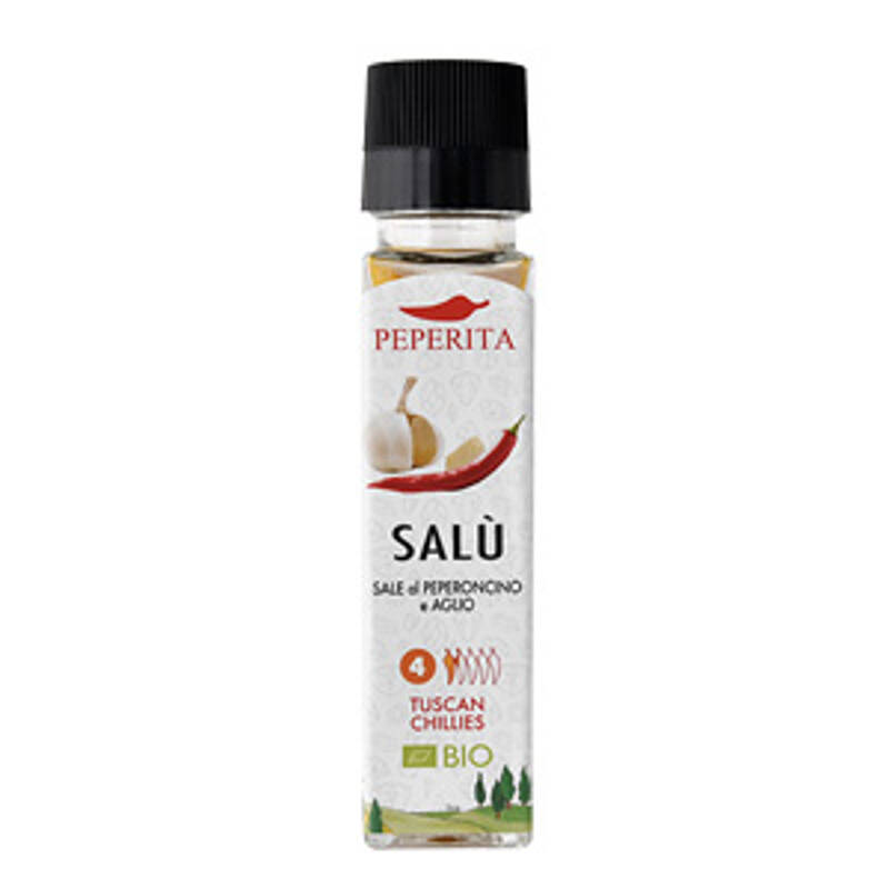 Salù - Rock salt, Garlic and organic Chili with Grinder