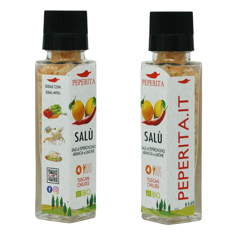 Salù - Rock Salt with organic Orange, Lemon, Cayenne pepper and Grinder