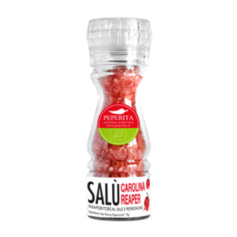 Salù - Rock salt with organic Carolina Reaper Pepper and Grinder